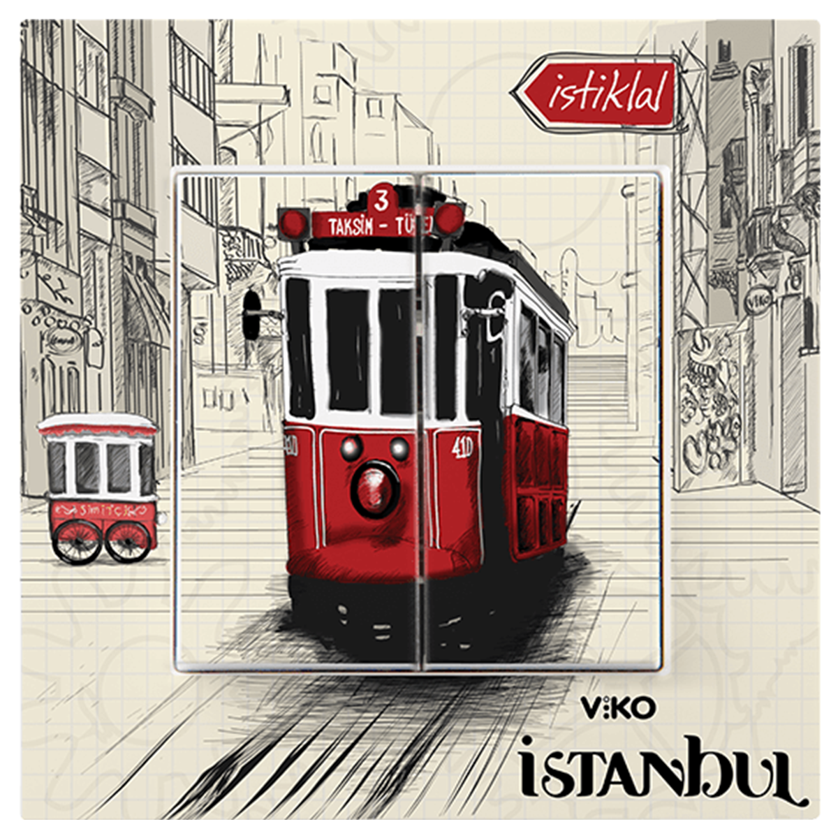 Karre Cities_Komütatör/İstiklal (Mekanizma+Kapak+Çerçeve dahil)