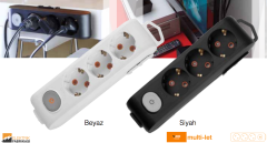 Multi-let Üçlü Priz Anahtarlı Topraklı Kablolu Çocuk Korumalı - 3 Metre (Beyaz I Siyah)_Viko by Panasonic