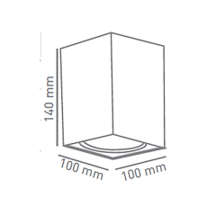 ACK_Sıva Üstü Dekoratif Armatür E27 Siyah Gövde 140x100x100mm_AH12-03501