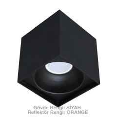 ACK_Sıva Üstü Dekoratif Armatür E27 Siyah Gövde 140x100x100mm_AH12-03501