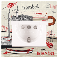 Karre Cities_Kapaklı Topraklı Priz/Ortaköy (Mekanizma+Kapak+Çerçeve dahil)