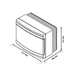 Borled_9'lu Sıva Üstü Sigorta Kutusu (HF) Beyaz 217x106x158mm_ BR-806