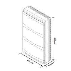 Borled_36'lı Sıva Üstü Sigorta Kutusu (HF) Beyaz 281x108x458mm_ BR-812