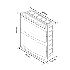 Borled_24'lü Sıva Altı Sigorta Kutusu (HF) Beyaz 280x213x103x207mm_ BR-809