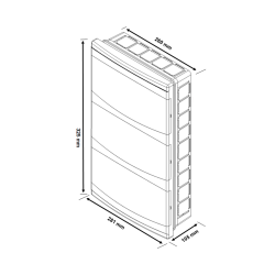 Borled_36'lı Sıva Altı Sigorta Kutusu (HF) Beyaz 325x281x105x260mm_ BR-811