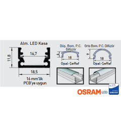 ACK_24V Sıva Üstü LED Barlar 1100Lm 3000K-4000K-6500K_AS10-02403