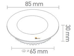 ACK_3W 65mmØ  Yuvarlak Led Panel Armatür Sıva Altı_AP01-00301