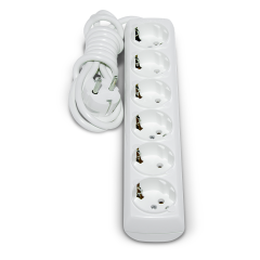 Borled_6'lı Grup Priz UPS Topraklı 3 Metre Beyaz_BR-1586-3