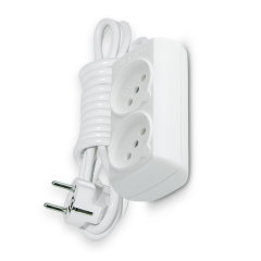 Borled_2'li Grup Priz Topraksız 5 Metre Beyaz_BR-1542-5