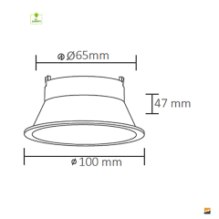 ACK_Terra Alüminyum Ø65mm Beyaz Spot Armatür Sıva Altı_AH03-04020