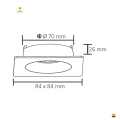 ACK_Terra Alüminyum Ø70mm Beyaz Spot Armatür Sıva Altı_AH03-04040
