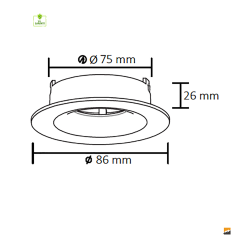 ACK_Terra Alüminyum Ø75mm Beyaz Spot Armatür Sıva Altı_AH03-04050