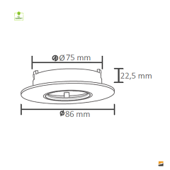 ACK_Terra Alüminyum Ø75mm Beyaz Spot Armatür Sıva Altı_AH03-04070