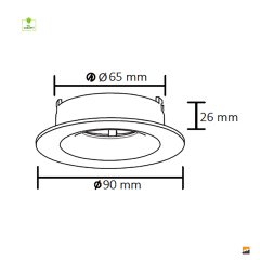 ACK_Terra Alüminyum Ø65mm Beyaz Spot Armatür Sıva Altı_AH03-04060