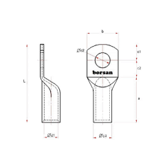 Borled_Kesit: 70mmØ Metrik: 10mmØ Sıkmalı Kablo Papucu_ BR-1786 M10