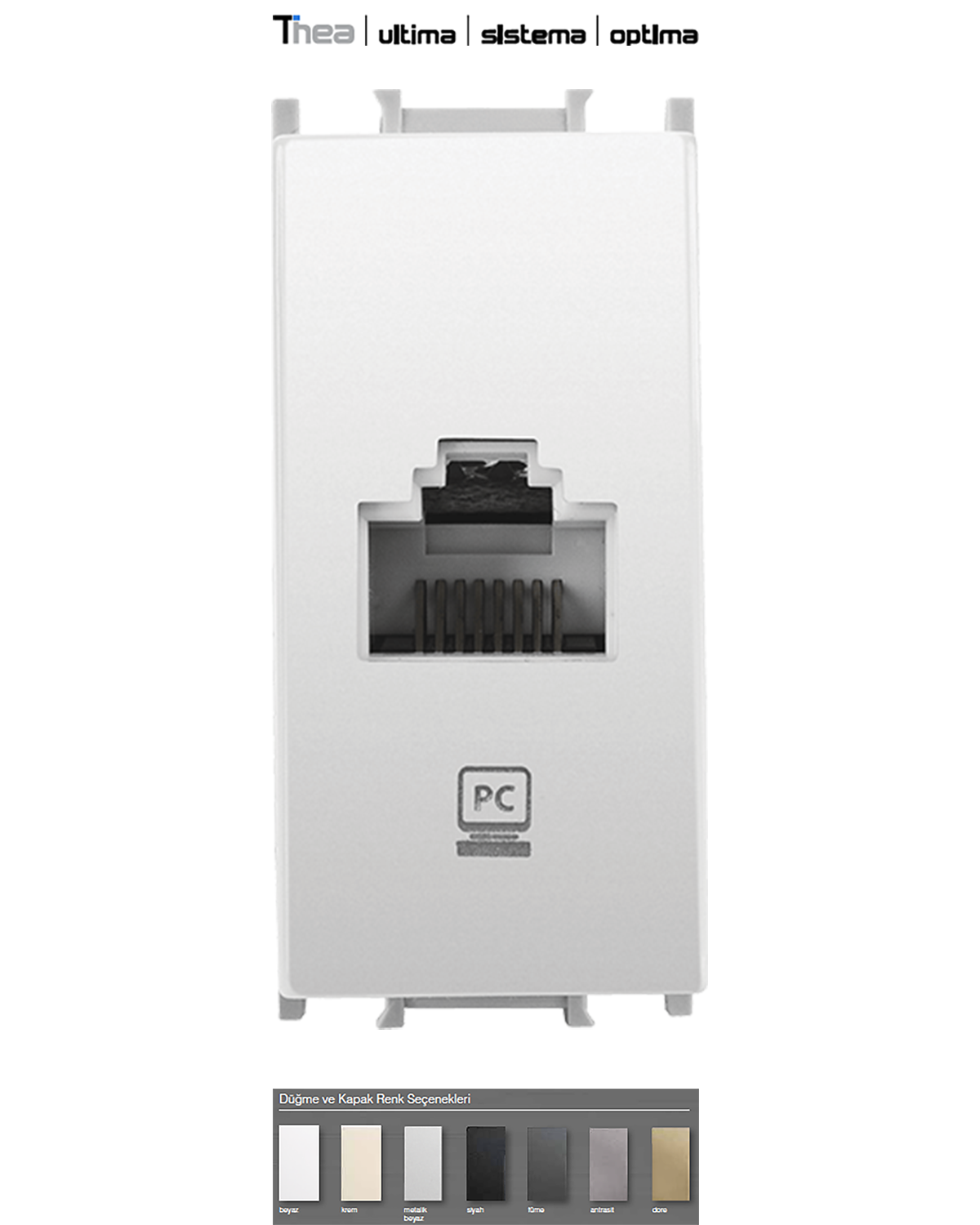 Thea Modüler_Data Prizi (RJ45-CAT5E) 1M (Ultima, Sistema, Optima)