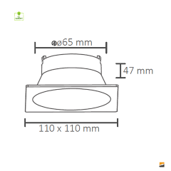 ACK_Terra Alüminyum Ø65mm Siyah Spot Armatür Sıva Altı_AH03-04021