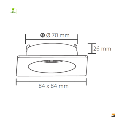 ACK_Terra Alüminyum Ø70mm Siyah Spot Armatür Sıva Altı_AH03-04041