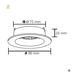 ACK_Terra Alüminyum Ø75mm Siyah Spot Armatür Sıva Altı_AH03-04051