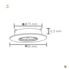 ACK_Terra Alüminyum Ø75mm Siyah Spot Armatür Sıva Altı_AH03-04071