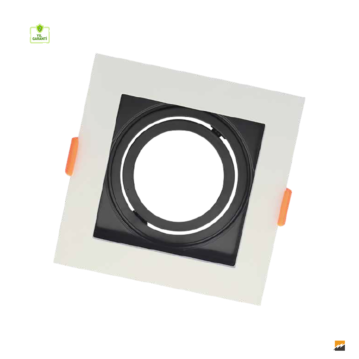 ACK_PC Modüler Sistemli 95x95mm Siyah-Beyaz Spot Armatür Sıva Altı_AH03-05009