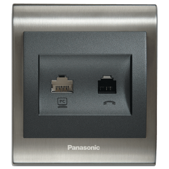 Thea Blu_Data Nümeris Telefon Prizi (RJ45 CAT6 - RJ11) (Mekanizma+Kapak+Çerçeve dahildir.)