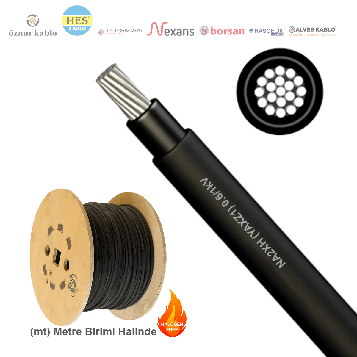1x185mm² NA2XH (YAXZ1) Kablo (1 Metre)_FMRU4568