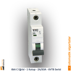 6 kA C Eğrisi -1 Kutup-6A-6 VTB Serisi Otomatik Sigorta_Viko by Panasonic