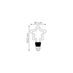 Zmr_4W Çizgi Yıldız Flamanlı Rustik LED Ampul E27 2200K 420Lm_11132311