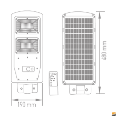 ACK_60W LED Solar Sokak Armatürü 6500K_AT42-06031