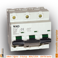 10 kA C Eğrisi -3 Kutup-80A-10 VTB Serisi Otomatik Sigorta_Viko by Panasonic