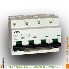 10 kA C Eğrisi -4 Kutup-125A-10 VTB Serisi Otomatik Sigorta_Viko by Panasonic