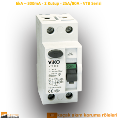 6kA - 300mA - 2 Kutup – 63A - VTB Serisi Kaçak Akım Röleleri-Yangın Koruma_Viko by Panasonic