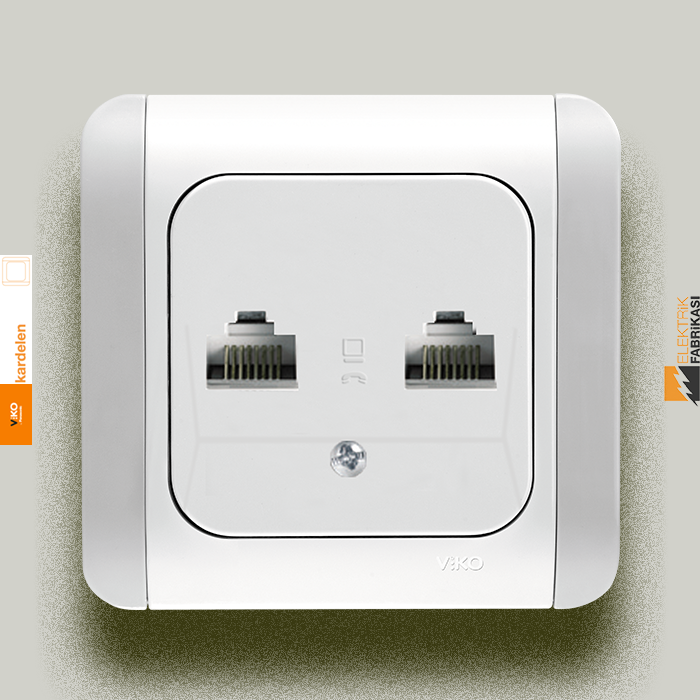 Kardelen Sıva Altı İkili Data Prizi (2 X RJ45 Cat5E) (Beyaz I Krem)_Viko by Panasonic