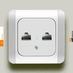 Kardelen Sıva Altı İkili Data Prizi (2 X RJ45 Cat5E) (Beyaz I Krem)_Viko by Panasonic