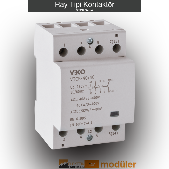 Ray Tipi Kontaktör-20A-230V AC-1NO+1NC-VTCR Serisi_Viko by Panasonic