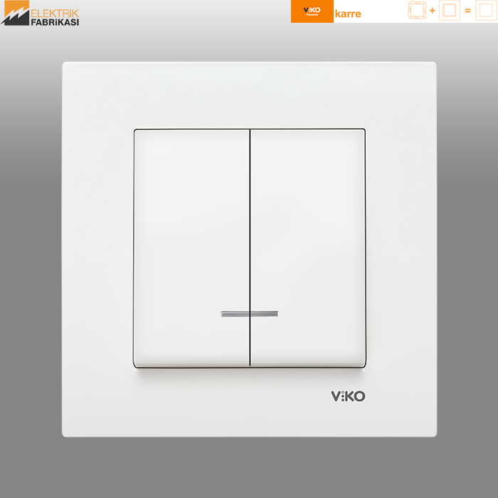 Karre Sıva Altı Işıklı Komütatör (Beyaz I Krem)_Viko by Panasonic