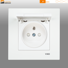 Karre Sıva Altı Çocuk Korumalı Kapaklı UPS Topraklı Priz (Beyaz I Krem)_Viko by Panasonic