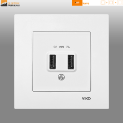 Karre Sıva Altı USB Şarj Prizi 5V-2A (Beyaz I Krem)_Viko by Panasonic