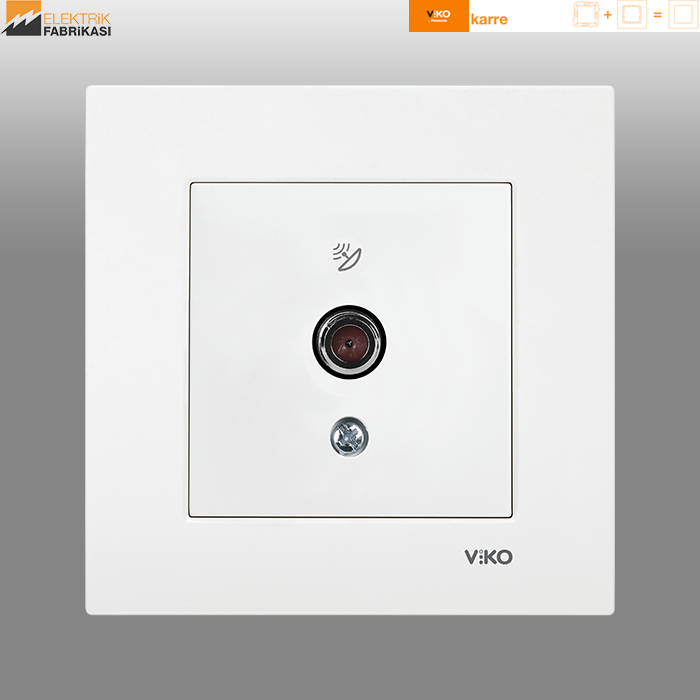 Karre Sıva Altı Uydu Prizi F konnektörlü Geçişli (10dB) (Beyaz I Krem)_Viko by Panasonic