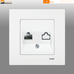 Karre Sıva Altı Tekli Data Prizi (RJ45 Cat5E) (Beyaz I Krem)_Viko by Panasonic