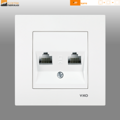 Karre Sıva Altı İkili Data Prizi (2 X RJ45 Cat6) (Beyaz I Krem)_Viko by Panasonic