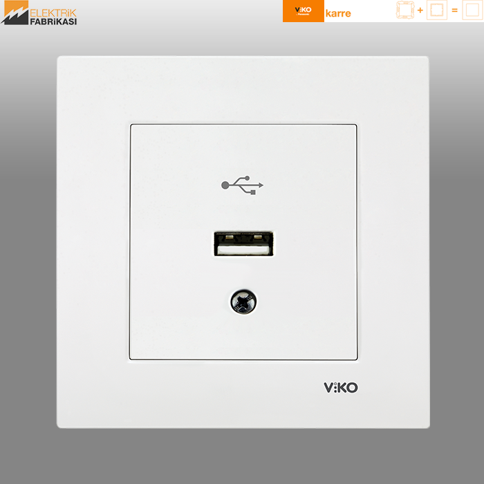 Karre Sıva Altı USB Konnektör (Beyaz I Krem)_Viko by Panasonic
