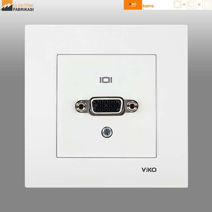 Karre Sıva Altı VGA Konnektör (Beyaz I Krem)_Viko by Panasonic