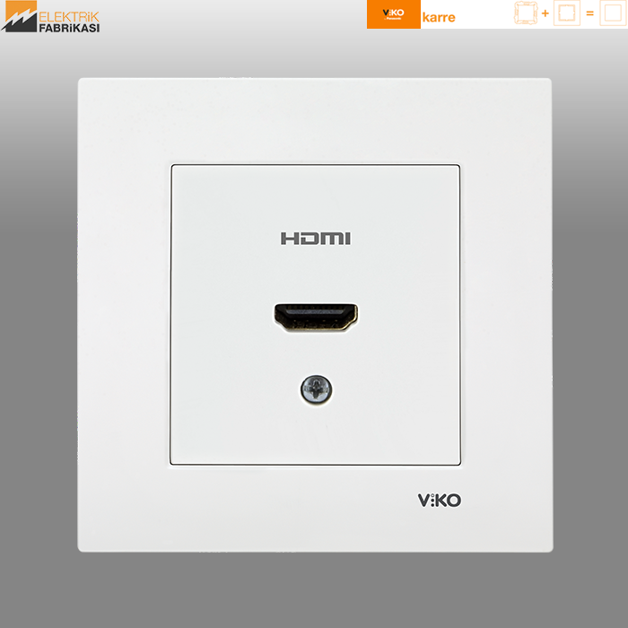 Karre Sıva Altı HDMI Konnektör (Beyaz I Krem)_Viko by Panasonic