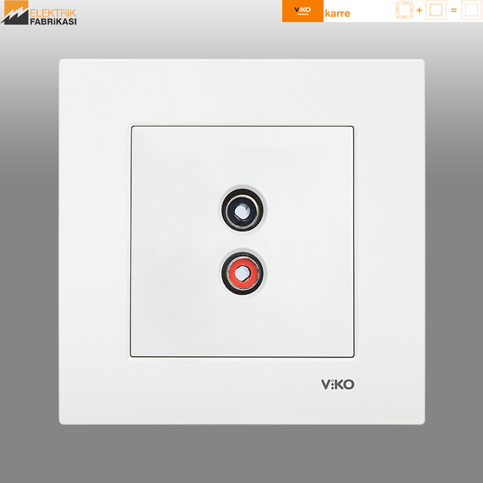Karre Sıva Altı Müzik Yayın (Hoparlör) Prizi (Beyaz I Krem)_Viko by Panasonic