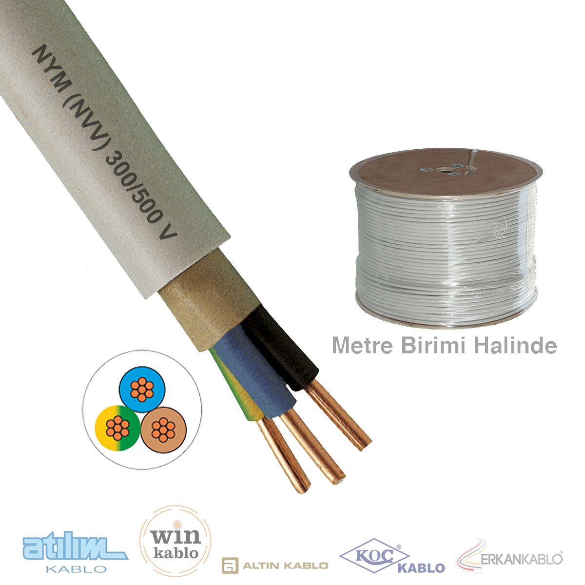 3x10mm²  NYM / Antigron (NVV) Kablo (1 Metre)_DHQRVZ28