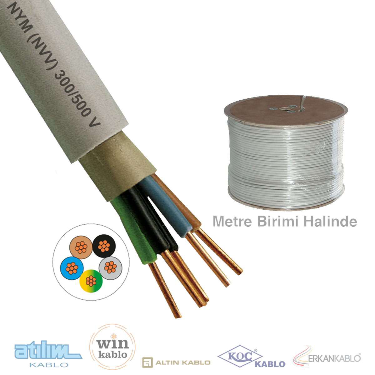 5x2.5mm²  NYM / Antigron (NVV) Kablo (1 Metre)_JMQXYZ59