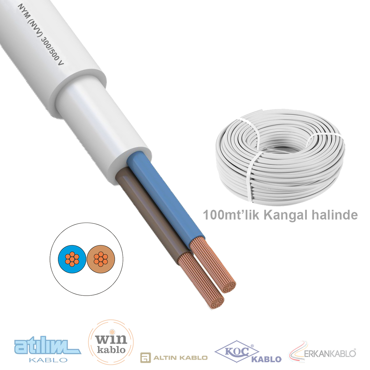2x2.5mm²  NYM / Antigron (NVV) Kablo (100'lük)_FHNQW269