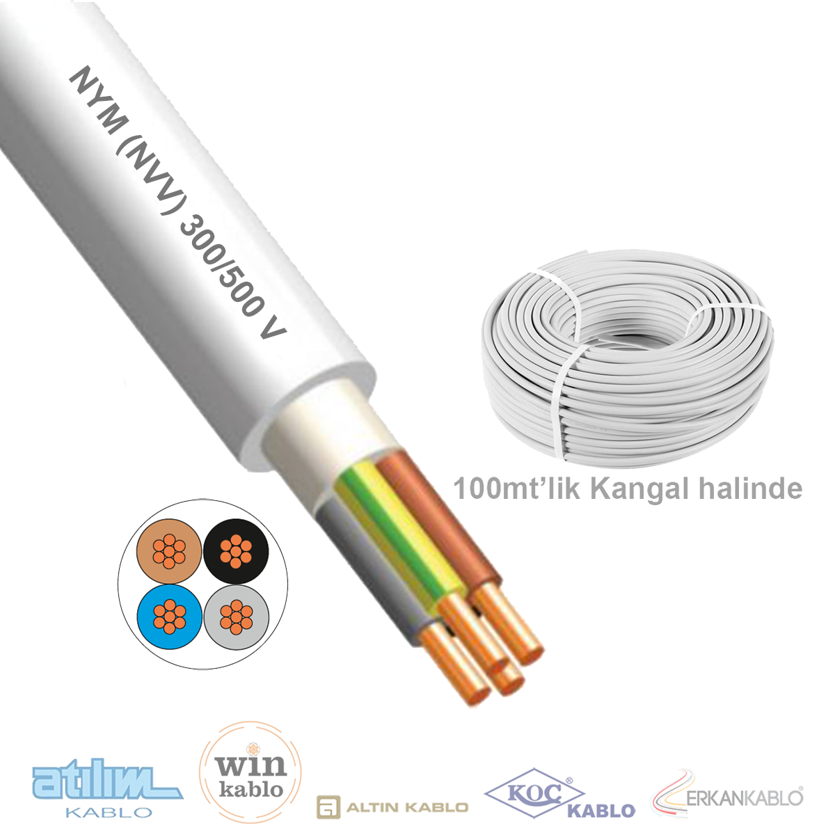 4x4mm²  NYM / Antigron (NVV) Kablo (100'lük)_FHNZ2349